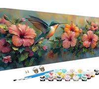 Peinture Numero Adulte fleur, Peinture par Numero Adulte Enfant, oiseau Paint by Numbers Kit Numéro d'Art Kit Grand, Peintures et Pinceaux pour Decoration Noel Decoration Chambre Cadeau 30x60 cm Z-113
