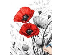 Peinture Numero Adulte Fleur Peinture par Numero Adulte Enfant Simple Kits DIY Paint by Numbers for Adults Kit Bricolage Cheerful Painting pour Tableau Decoration Murale Cadeau Femme 50x70cm N-26