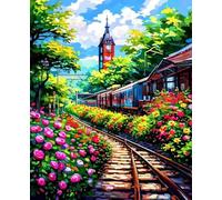 Peinture Numero Adulte, Fleur Peinture par Numero Adulte Enfants DIY Paint by Numbers Former avec Pigment Acrylique et Pinceaux, Kit de Loisirs Créatifs pour Decoration Maison 30x40cm Sans Cadre 2-52