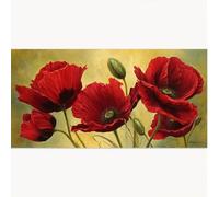 Peinture Numero Adulte Fleur, Peinture par Numero Adulte Rouge DIY Paint by Numbers avec Acryliques Créatifs Loisirs Peindre kits par Décoration de Maison Cadeaux 70x140cm, Sans Cadre 1T-1266