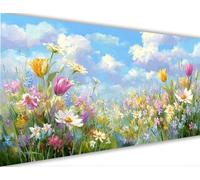Peinture Numero Adulte Fleur Peinture par Numero Enfant Printemps,DIY Adulte Loisirs Créatifs Peintures à l'huile Kits avec Cadre Acryliques Peintures et Pinceaux pour Femme Cadeaux 50x150cm LE-1307