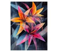 Peinture Numero Adulte Fleur, Toile Peinture Numero Enfant Débutants Abstrait, Canevas Kit Complet Adulte 135x100Cm Avec Pinceaux et Acrylique, DIY Paint by Numbers pour Decoration Murale LSJ-3150