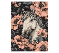Peinture Numero Adulte Fleur, Toile Peinture Numero Enfant Débutants Cheval, Canevas Kit Complet Adulte 135 x 100 cm Avec Pinceaux et Acrylique, DIY Paint by Numbers pour Decoration Murale LSJ-5754