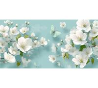 Peinture Numero Adulte Fleurs blanches, Papillons Peinture Par NuméRos Enfants, Kit Complet DIY Avec Toile, Peinture Acrylique & Pinceaux, Activité Manuelle Adulte, IdéAl Cadeau Femme 90x180cm U-3