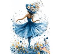 Peinture Numero Adulte Fleurs Peinture Numero Ballet Activité Manuelle Adulte Paint by Numbers for Adults Loisir Creatif Kit DIY Cheerful Painting by Numbers Tableau Decoration Murale 40x50cm F-58