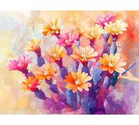 Peinture Numero Adulte Fleurs Peinture par Numero Adulte Cactus Paint by Numbers Activité Manuelle, Bricolage Coloriage Tableau a Peindre Kit for Tableau Decoration Murale Cadeau Femme 110x80cm X-23