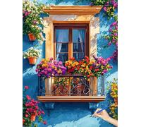 Peinture Numero Adulte Fleurs Peinture par Numero Adulte Enfant Kits DIY Usine Paint by Numbers Art Creatif Bricolage Cheerful Painting by Numbers for Halloween Decoration Maison Cadeau 30x40cm I-84