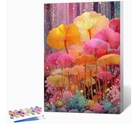Peinture Numero Adulte Fleurs Peinture Par Numero Adulte Paysage,DIY Enfant Activité Manuelle Kit Creatif 70x95cm, Kit Coloriage Avec PigmentéE Et Pinceaux, Decoration Murale (Sans Cadre) -LKF078HP