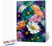 Peinture Numero Adulte Fleurs Peinture Par Numero Adulte Paysage,DIY Enfant Activité Manuelle Kit Creatif 20x30cm, Kit Coloriage Avec PigmentéE Et Pinceaux, Decoration Murale (Sans Cadre) -LKF072HP