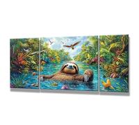 Peinture Numero Adulte Forêt, 3 Pièces Numero D'art pour Débutants 70x140cm, DIY Loutre Paint by Numbers avec Pinceaux et Peintures Acryliques, Kit de Peinture pour Tableau Decoration Murale 0q-372