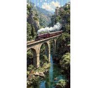 Peinture Numero Adulte Former Paint by Numbers for Adults Pont DIY Peinture Acrylique pour Enfants et Débutants 70X100cm avec Peintures et Pinceaux, Sans Cadre, Cadeau Décoration Halloween P0-735