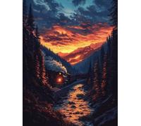 Peinture Numero Adulte Former Peinture Numero ForêT Paint by Numbers for Adults avec 3 Pinceaux et Acryliques DIY Activité Manuelle Adulte pour Decoration Maison, Cadeau Femme 80 x 120 cm -zjn2507Z0