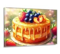 Peinture Numero Adulte Fruit Gâteau, Bricolage Kit Peinture Acrylique avec Pinceaux pour Débutants Enfants, Kit Paint by Numbers de Activité Manuelle Adulte, Tableau Decoration Murale 50x70cm L-g-25