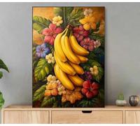 Peinture Numero Adulte Fruit, Peinture Par Numero Adultes Banane, DIY Kit Creatif Paint by Numbers Avec Pinceaux et Acryliques pour Decoration Maison Murale, Cadeau Femme 20x30 cm Avec Cadre Lf0-330