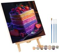 Peinture Numero Adulte GâTeau Peinture Numero Dessert, DIY Canevas Kit Complet Adulte, Loisirs Créatifs Adultes, Paint by Numbers Kit avec Pinceaux, Décoration Maison, Cadeau Femme 50x65cm 1-2376