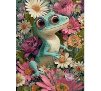 Peinture Numero Adulte Grenouille Paint by Numbers 20x30cm Coloriage Adulte Numéroté Fleurs DIY Kit Creatif Adultes Peinture Toile Peintures Acrylique pour Décoration Maison Cadeau, Sans Cadree S-36