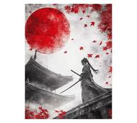 Peinture Numero Adulte Guerrier Toile Peinture Numero Enfant Samouraï japonais Activité Manuelle Adulte Wall Art Supplies 40x55cm, DIY Couleur Paint by Numbers pour Decoration Murale Cadeau model-4443