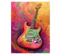 Peinture Numero Adulte Guitare Coloriage par Numero Adulte Abstrait, Activité Manuelle Enfant avec Peinture Acrylique y Pinceaux Toiles 40x30CM, DIY Paint by Numbers, Decoration Maison model-6455