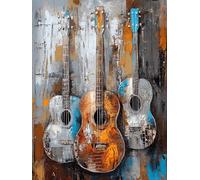 Peinture Numero Adulte Guitare, DIY Peinture par Numero Adulte Instrum, Paint by Numbers Kits avec Acrylique et Pinceaux, Painting by Numbers pour la Décoration de la Maison, Cadeau, 50x65 cm N-9337