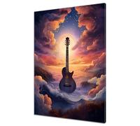 Peinture Numero Adulte, Guitare Kit de Peinture à l'huile sur Toile par Numéro, Lune Peinture par Numéros pour Enfants ou Débutants, Paint by Numbers for Adults avec Pinceaux et Pigment 40x50cm K-9