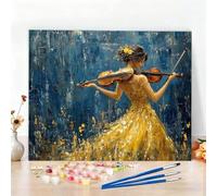 Peinture Numero Adulte Guitare Peinture par Numero Adulte Danseur Activité Manuelle Complet Kit Bricolage Loisirs Créatifs Adultes Débutant avec Acrylique et Pinceaux, Décoration Noel 50x70CM W6-79