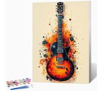 Peinture Numero Adulte Guitare Peinture Par Numero Adulte Musique,DIY Enfant Activité Manuelle Kit Creatif 50x65cm, Kit Coloriage Avec PigmentéE Et Pinceaux, Decoration Murale (Sans Cadre) -LKF0796MD