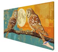 Peinture Numero Adulte Hibou 120x50cm Peinture par Numero Adulte Rétro Paint by Numbers for Adults Cheerful Painting DIY Acrylique Tableau a Peindre Tableau Decoration Murale Cadeau Sans Cadre B-64