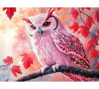 Peinture Numero Adulte hibou animal Kits de Peinture au Numéro avec 3 Pinceaux et Pigment Acrylique, DIY Activité Manuelle Adulte Numéro d'Art 30x40cm pour Decoration Maison Cadeau Femme L0-329