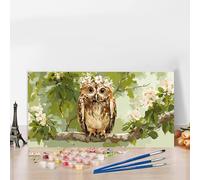 Peinture Numero Adulte Hibou, Kits de Peinture au Numéro 60x120 Activité Manuelle Kit Numéro d'art Complet Creatif Bricolage Adulte Painting by Numbers Chambre Décoration Murale, Cadeaux Femme G8-754
