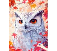 Peinture Numero Adulte Hibou Paint by Numbers for Adults Feuille Kit Peinture par Numero Adulte Activité Manuelle, Cheerful Painting Tableau a Peindre Tableau Decoration Murale Cadeau 90x120cm A-19