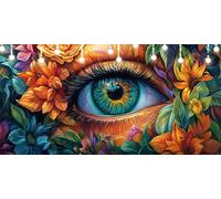 Peinture Numero Adulte Œil Peinture Numero Enfant Chrysanthème DIY Kits de Peinture au Numéro 40X100cm avec Pinceaux et Acryliques, Sans Cadre, Activité Manuelle Adulte, Décoration Halloween L6-47