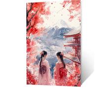 Peinture Numero Adulte Japon Activité Manuelle Adulte avec Couleur Canvas Mont Fuji, Toile Peinture Numero Enfant 70 x 50 CM, Bricolage Paint by Numbers for Adults, Decoration Murale Cadeau YH2F-2380