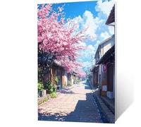 Peinture Numero Adulte Japon Activité Manuelle Adulte avec Couleur Canvas Vue de la rue, Toile Peinture Numero Enfant 40 x 30 cm, Bricolage Paint by Numbers for Adults, Decoration Murale YH2F-1975