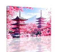 Peinture Numero Adulte Japon Peinture par Numero Adultes avec Cadre 30x40cm,Paysage Paint by Numbers Kits DIY Oil Paintings avec Peinture Acrylique et 3 Pinceaux, Loisir Creatif Cadeau Femme,kk-14