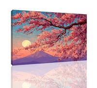 Peinture Numero Adulte Japon Peinture par Numero Adultes avec Cadre 60x80cm,Fleurss de cerisier Paint by Numbers Kits DIY Oil Paintings avec Acrylique et 3 Pinceaux,Loisir Creatif Cadeau Femme,kk-62