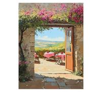 Peinture Numero Adulte Jardin Coloriage par Numero Adulte Paysage, Activité Manuelle Enfant avec Peinture Acrylique y Pinceaux Toiles 70x50Cm, DIY Paint by Numbers, Decoration Maison Cadeau model-1071