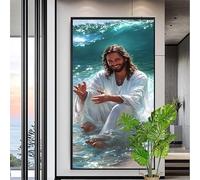 Peinture Numero Adulte Jésus,Océan Peinture Numero Adulte Grand Format 50x150cm Paint by Numbers avec Pinceaux et Pigment Acrylique,DIY Kit de Couleur à l'huile sur toile,Décor Cadeau Femme XYY-1920