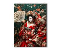 Peinture Numero Adulte Kimono, Peinture Numero Adulte avec Cadre 20x30cm, 5D DIY Femme Paint by Numbers avec 3 Pinceaux et Peintures Acryliques, Loisirs Créatifs Adultes Decoration Murale 0R-181