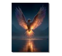 Peinture Numero Adulte Kits avec Cadre Animal, Peinture par Numero Adultes ou Enfant Aigle, DIY Loisirs Créatifs d'art, avec 3 Pinceaux e 36 Acryliques, pour Décoration Maison Cadeau 40x55 cm ZBSDK166