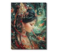Peinture Numero Adulte Kits Femme, Peinture par Numero Adultes ou Enfant RéTro, DIY Loisirs Créatifs d'art, avec Pinceaux et Acryliques, pour Décoration Maison Cadeau Femme 60 x 80 cm KSWWK733