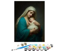 Peinture Numero Adulte Kits Marie Femme, Peinture par Numero Adultes ou Enfant, DIY Loisirs Créatifs d'art, avec Pinceaux et Acryliques, pour Décoration Maison Cadeau Femme 80x110 cm BJHWK659
