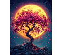 Peinture Numero Adulte Kits, Peinture Enfants Arbre, DIY PéTales Débutants Créatif paint by numbers à la Main Acrylique Figured'art, Applicable à Famille Les Murs Décoration, Avec cadre 90x120cm A-700