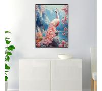 Peinture Numero Adulte Kits, Peinture Enfants Blanc, DIY Paon Débutants Créatif paint by numbers à la Main Acrylique Figured'art, Applicable à Famille Les Murs Décoration, Avec cadre 45x60cm A-28
