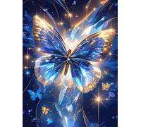 Peinture Numero Adulte Kits, Peinture Enfants Papillon, DIY Diamant Débutants Créatif paint by numbers à Main Acrylique Figured'art, Applicable à Famille Les Murs Décoration, Avec cadre 90x120cm A-284