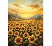 Peinture Numero Adulte Kits, Peinture Enfants Sunflower, DIY Paysage Débutants Créatif paint by numbers à Main Acrylique Figured'art, Applicable à Famille Les Murs Décoration, Avec cadre 30x40cm A-765