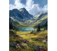 Peinture Numero Adulte, La vallée du ciel Coloriage par Numéro, Acrylique d'art avec Pinceaux, Loisirs Adultes Débutants et Enfants, Activité Manuelle, décoration murale 20x30cm (Sans Cadre) E899