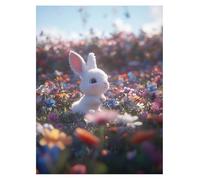 Peinture Numero Adulte Lapin Loisirs Créatifs Adultes avec Couleur Clarté Toile Peinture Animal 40x30cm Acrylic Paint et Pinceaux, DIY Adulte Paint by Numbers pour Decoration Murale Cadeau YH2-3883