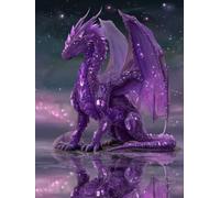 Peinture Numero Adulte, Le dragon violet Coloriage par Numéro, Acrylique d'art avec Pinceaux, Loisirs Adultes Débutants et Enfants, Activité Manuelle, décoration murale 30x40cm (Sans Cadre) E1038