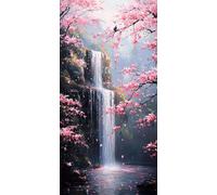 Peinture Numero Adulte Les arbres, La cascade Activité Manuelle Adulte Enfant, Coloriage Débutants Numéroté, Figured'art, Peinture Bricolage, Décor Cadeaux pour la Maison (Sans Cadre 70x140cm) O-706