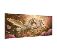 Peinture Numero Adulte Licorne Paint by Numbers Fleurs Bricolage Peinture par Numero Adulte Loisirs Créatifs avec Pinceaux et Acryliques pour Décoration Murale,Cadeau Femme,40x80cm avec Chevalet,d785k